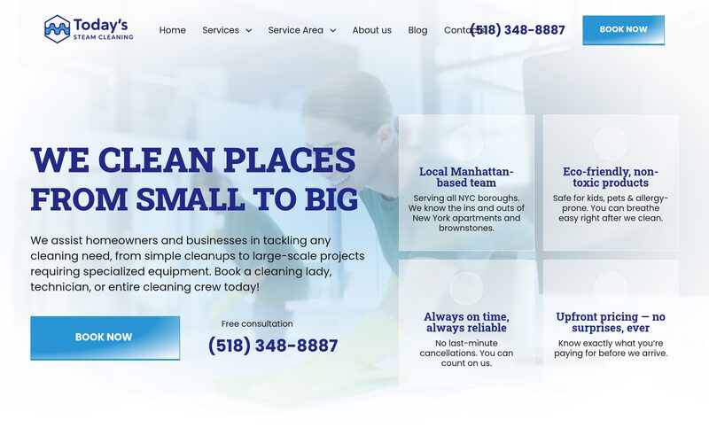 Today's Steam Cleaning NYC website screenshot